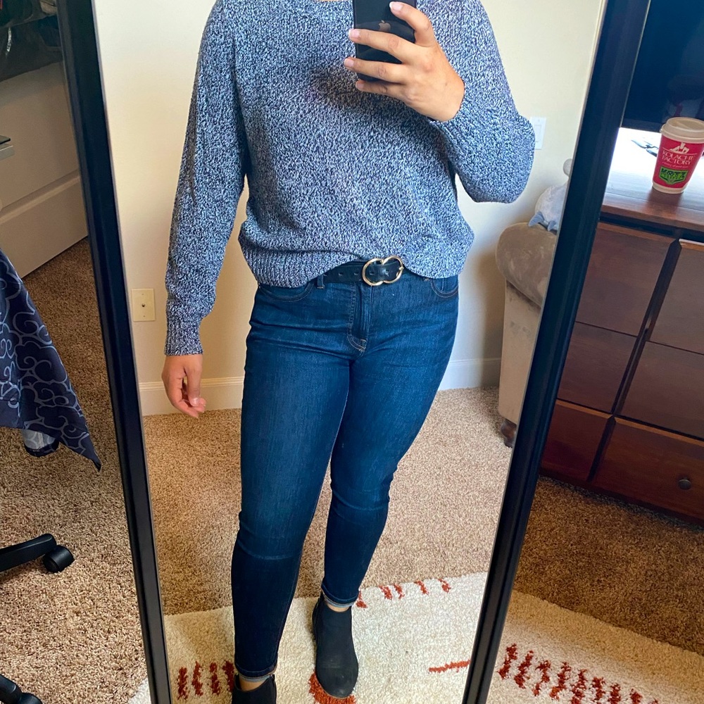 H&M Grey Speckled Crew-neck Sweater